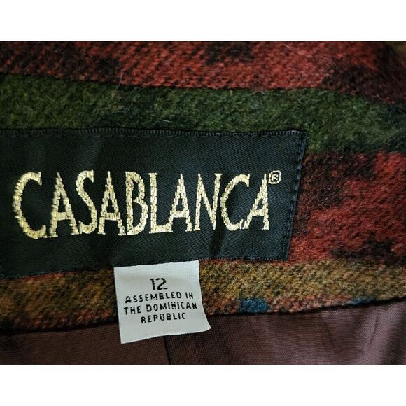 Vintage 90s Aztec Southwestern Blazer Jacket Womens Size 12 Red Multi - Picture 5 of 7